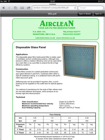 Airclean Catalogue for IPAD